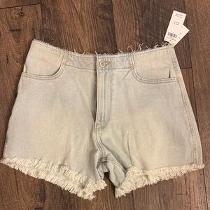 Hollister Light Blue Frayed Jean Shorts